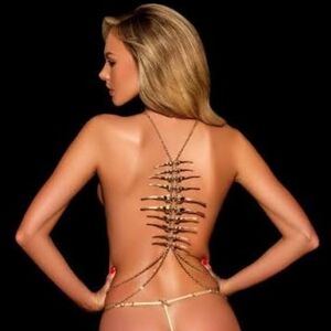 Honey Birdette Skeletina body chain O/S BNIB